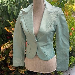 Bebe Winter Green Leather Jacket